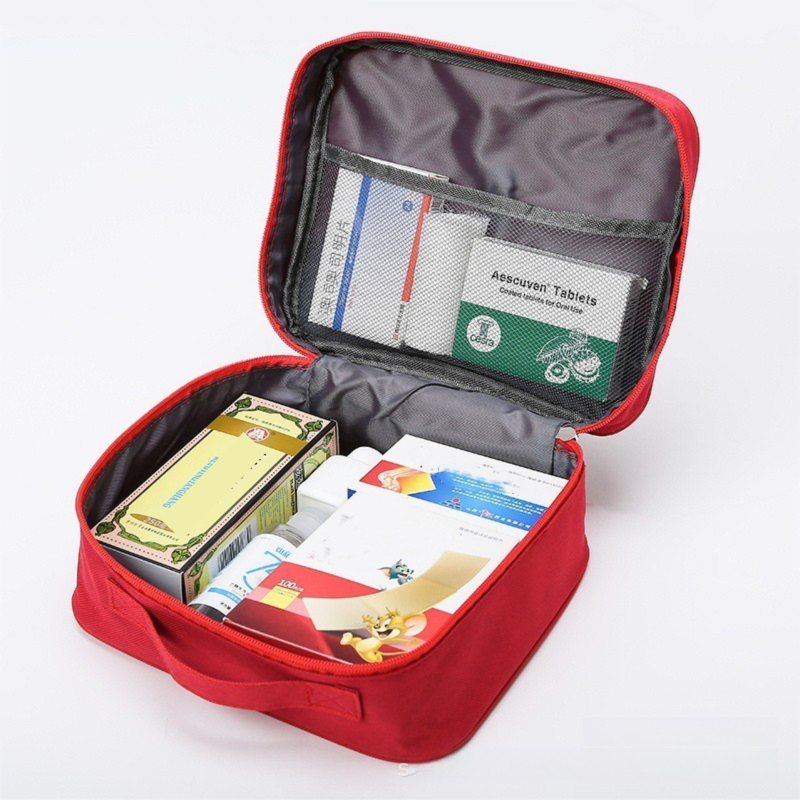 Grey Large Capacity Empty First Aid Kit 25 x 14 x 20 CM - Durable Oxford Cloth Emergency Medical Storage Bag for Home Car Camping Travel