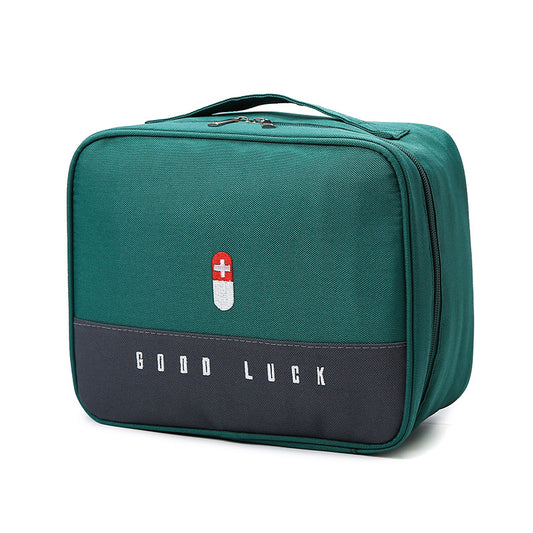 Green Large Capacity Empty First Aid Kit 25 x 14 X 20cm