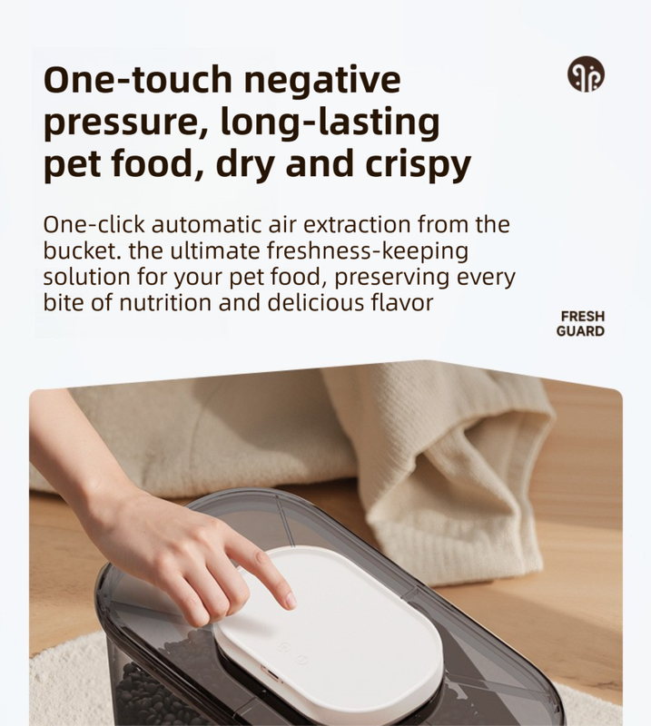 10L Smart Vacuum Pet Food Storage Container - Moisture & Insect Proof, Constant Pressure Paws-Keep-Fresh(Transparent Brown)