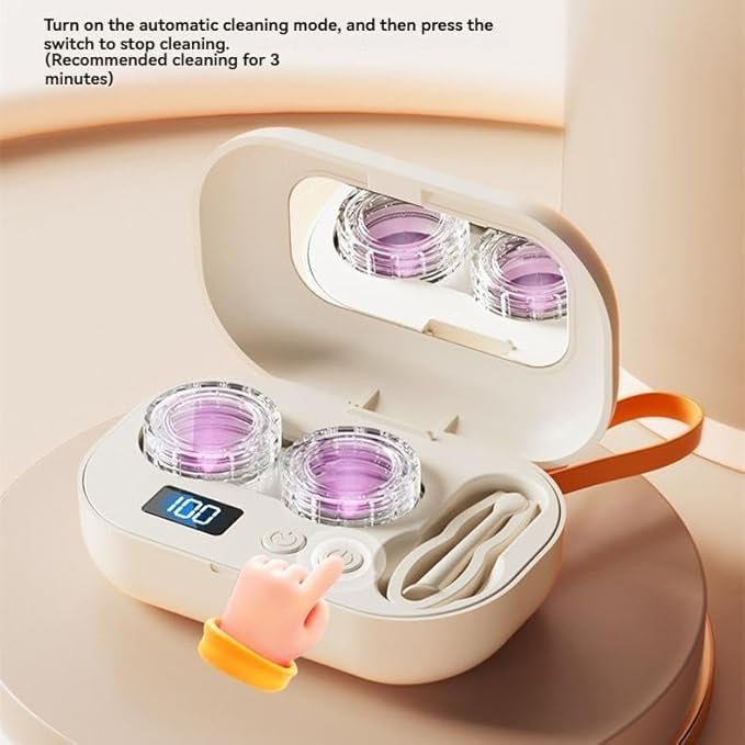 Smart -Frequency Ultrasonic Contact Lens Cleaner