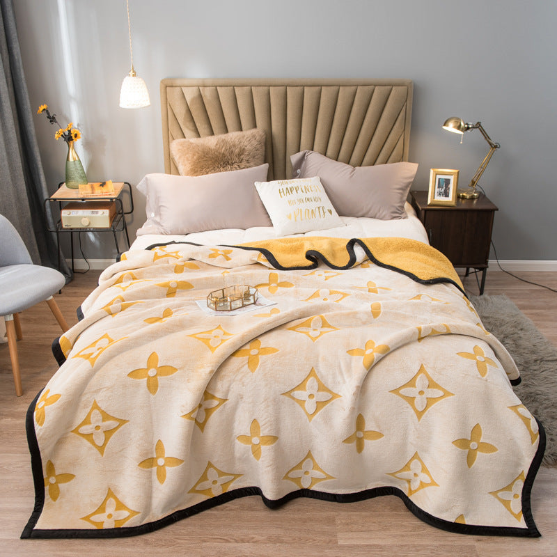 Yellow Clover 180x200cm Flannel Blanket
