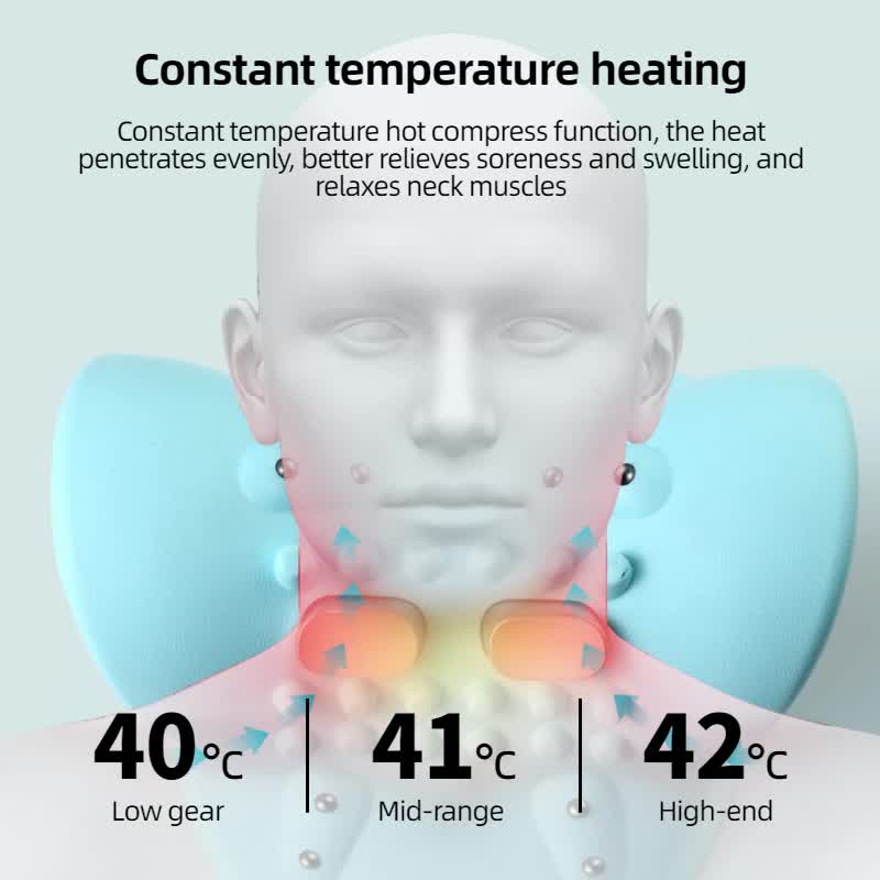 Red Light Therapy & EMS Pulse Dual-Angle Neck Massager