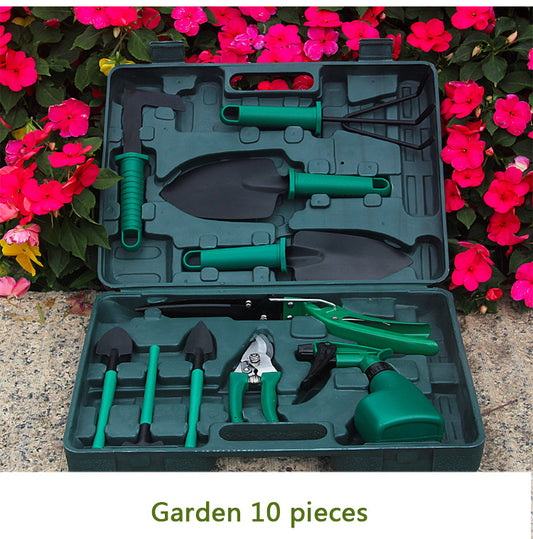 10-Piece Green Garden Tool Set