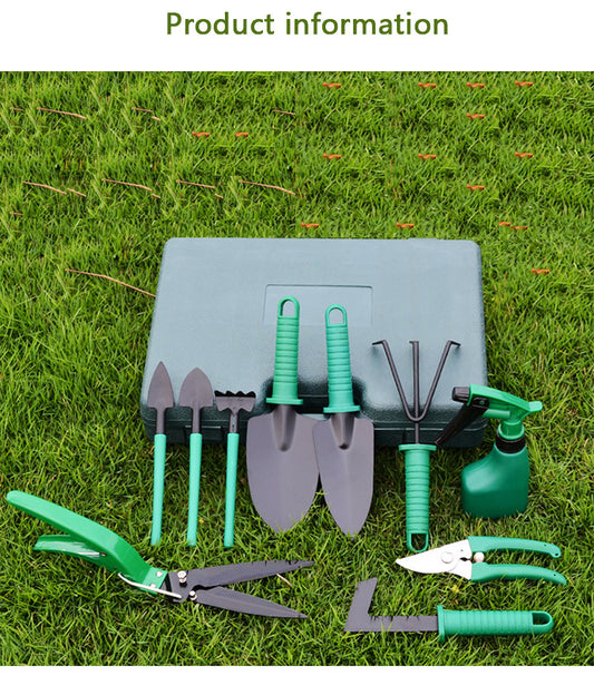10-Piece Green Garden Tool Set