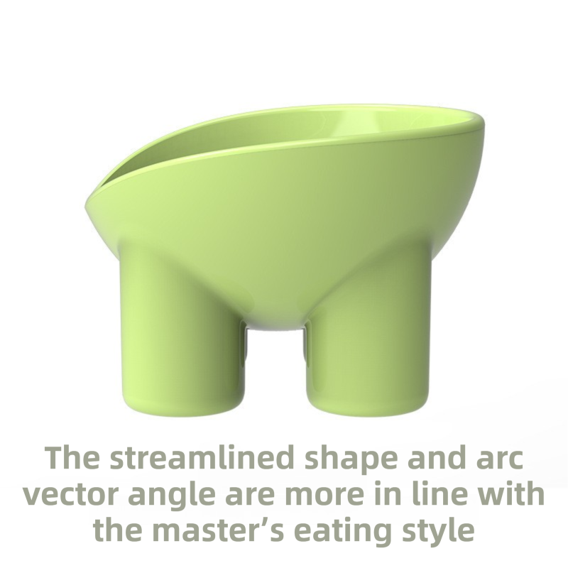 2-Pack Macaron Green Elevated Pet Bowls with Anti-Tip 4-Leg Base - Ergonomic Tilted Neck Protection Cat Food & Water Bowls