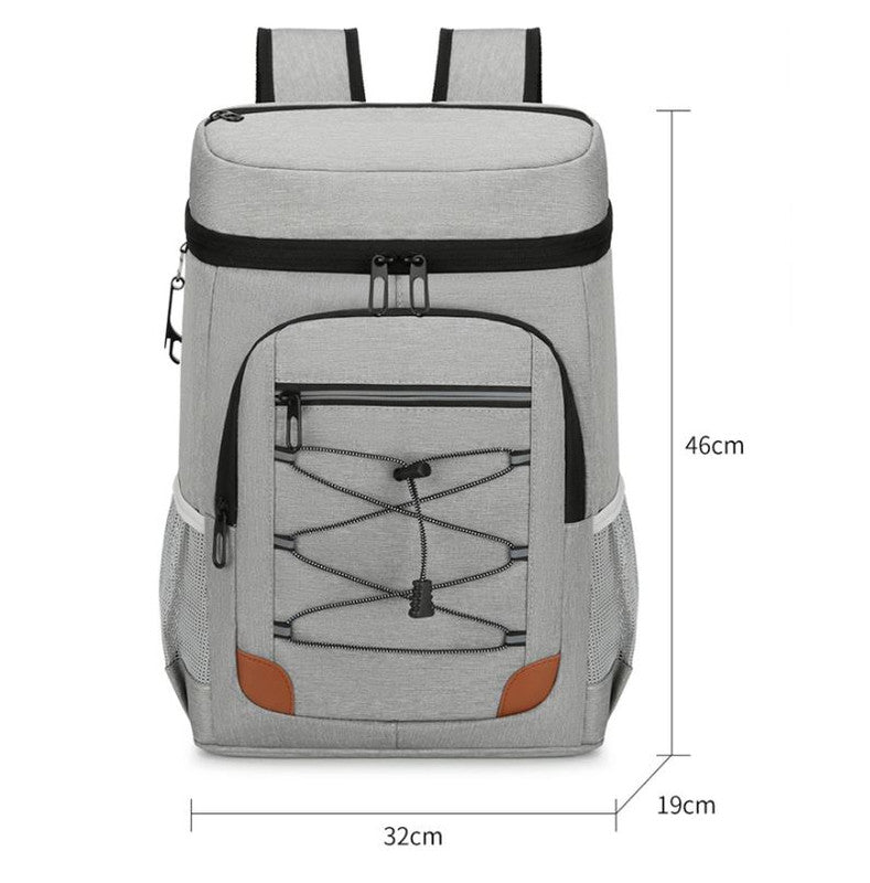 Black 5.55 Gallons Large Insulated Picnic Backpack with Multi Pockets & Leak-Proof Interior - Multifunctional Waterproof Thermal Lunch Bag for Camping, Hiking & Outdoor Travel