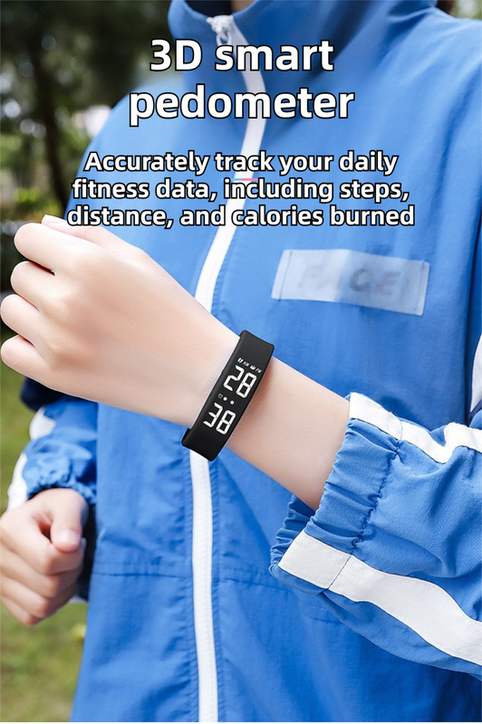 White Silent Vibration Alarm Smart Silicone Wristband with 3-Alarm Settings - Horizontal version