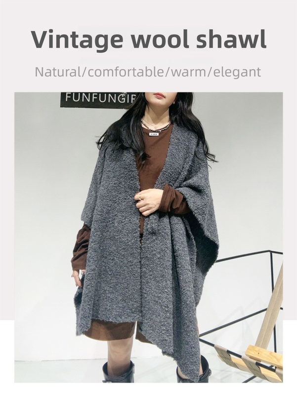 Elegant Thickened Drape Shawl & Cape Cardigan Coat
