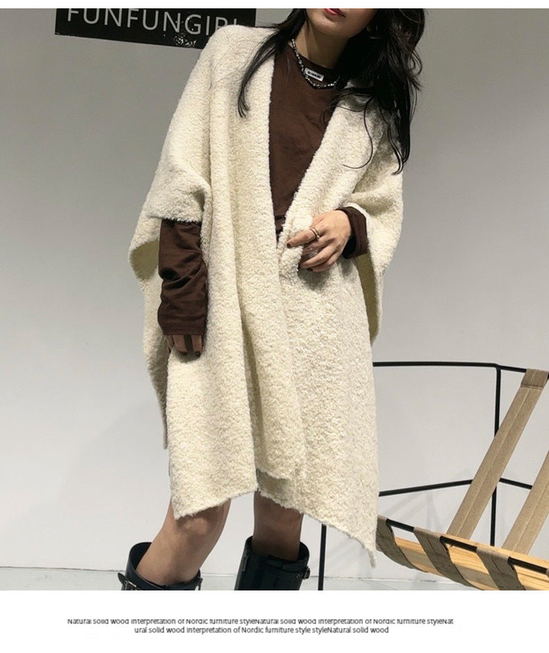 Elegant Thickened Drape Shawl & Cape Cardigan Coat