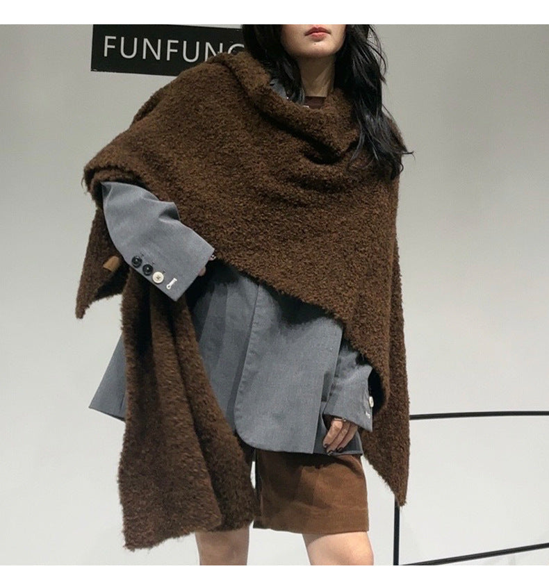Elegant Thickened Drape Shawl & Cape Cardigan Coat