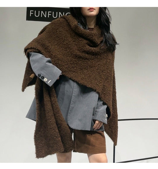 Elegant Thickened Drape Shawl & Cape Cardigan Coat