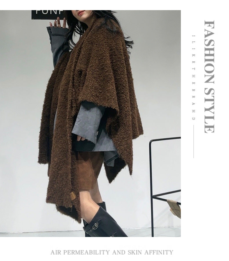 Elegant Thickened Drape Shawl & Cape Cardigan Coat