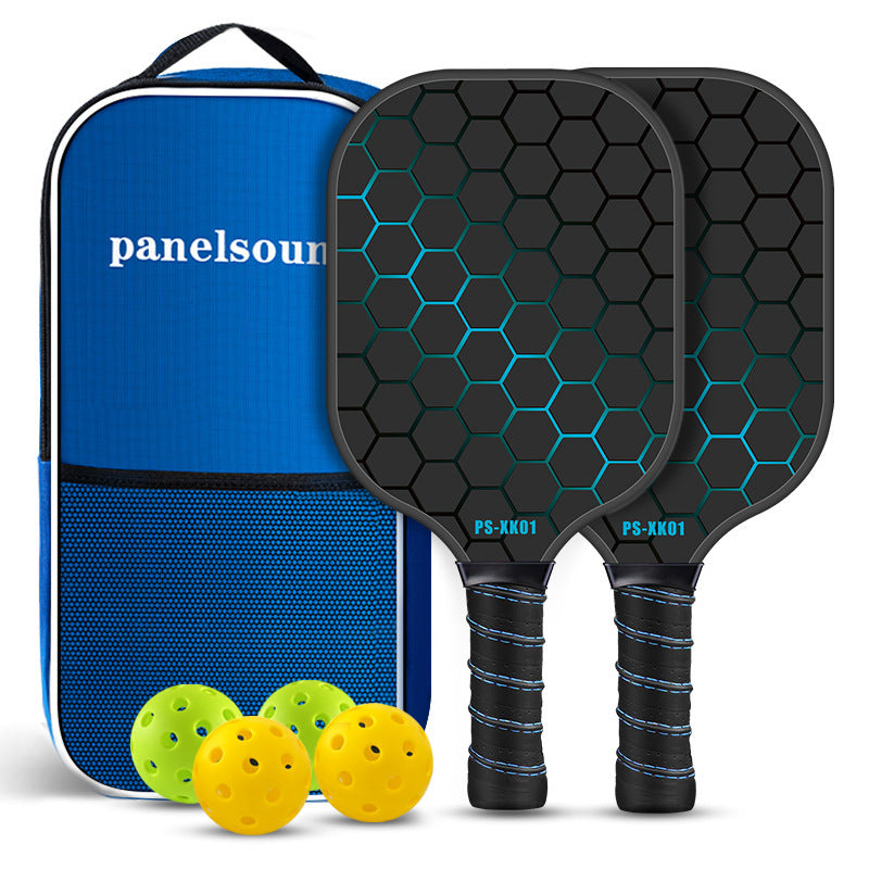 Black and Blue Lightweight Fiberglass Pickleball Paddle Set