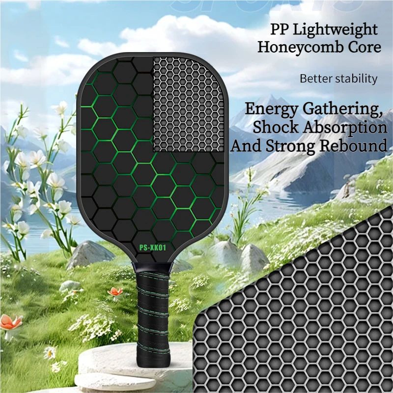 Black and Blue Lightweight Fiberglass Pickleball Paddle Set