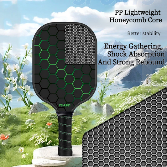 Black and Blue Lightweight Fiberglass Pickleball Paddle Set