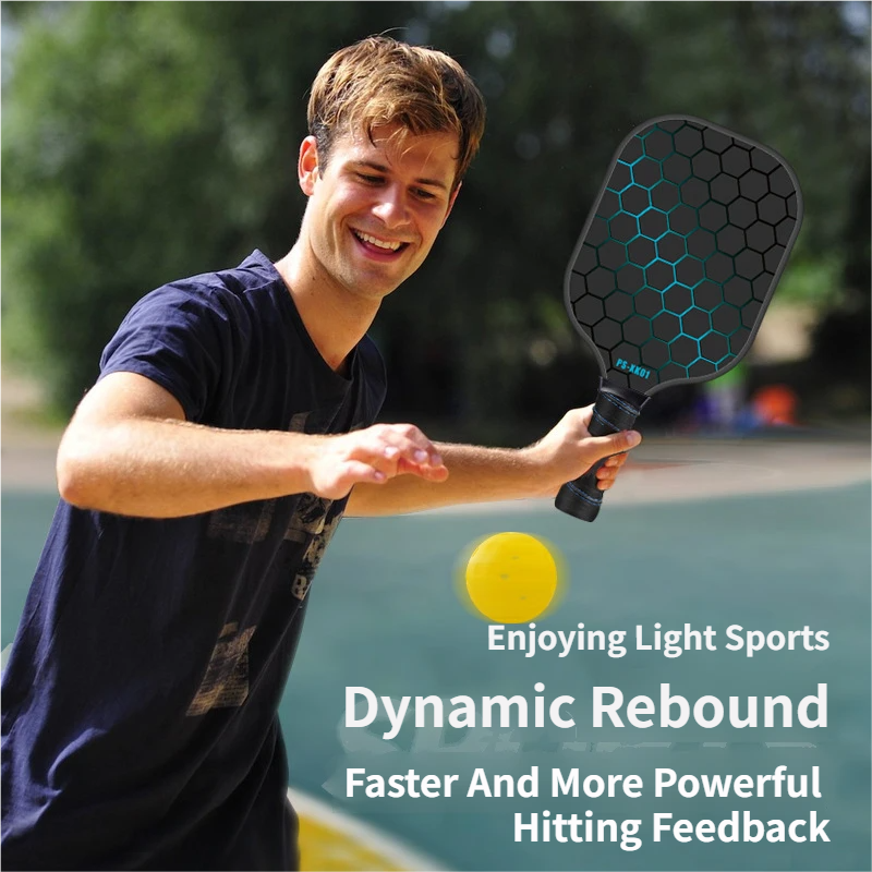 Black and Blue Lightweight Fiberglass Pickleball Paddle Set