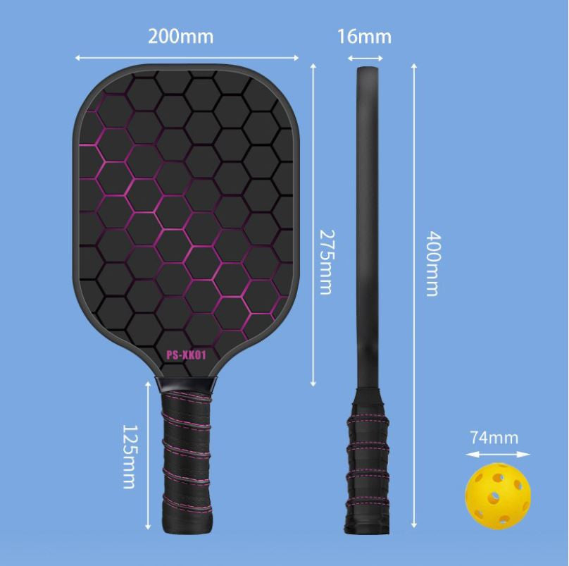 Black and Blue Lightweight Fiberglass Pickleball Paddle Set