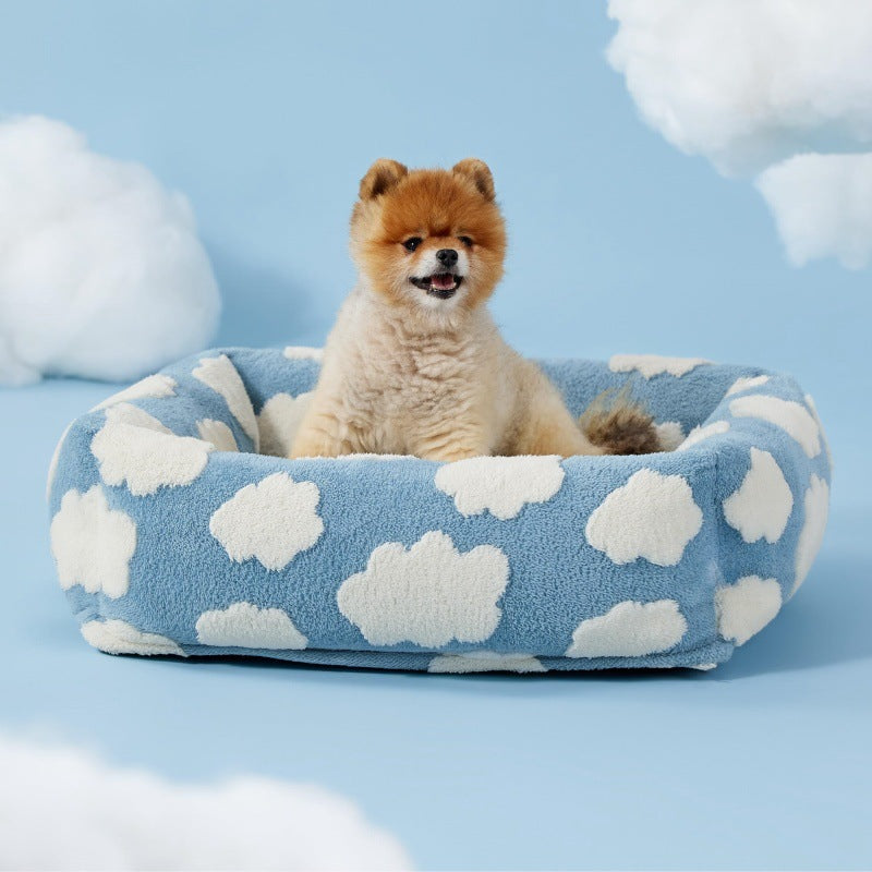 Blue Sky and White Clouds Machine Washable Calming Dog & Cat Sofa