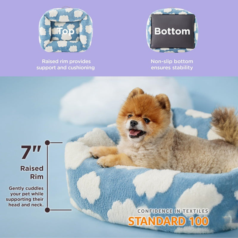 Green Daisies Machine Washable Calming Dog & Cat Sofa