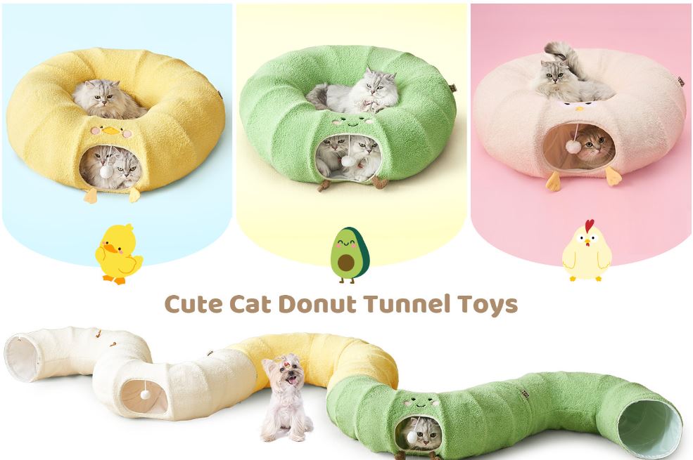 2-in-1 Cat Tunnel & Doughnut Nest