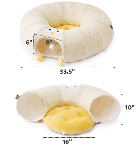 2-in-1 Cat Tunnel & Doughnut Nest