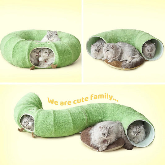 2-in-1 Cat Tunnel & Doughnut Nest