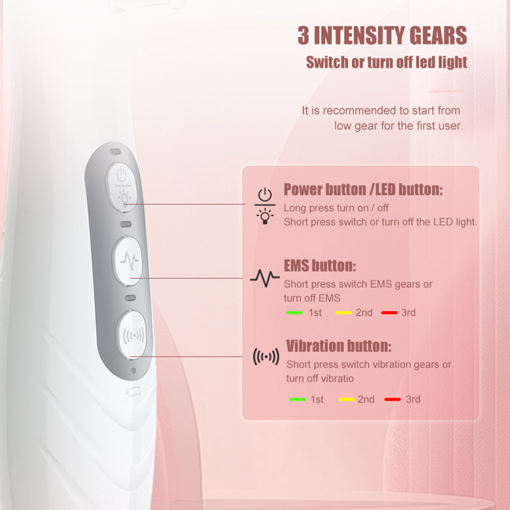 White EMS Vibration Scalp Massager Comb