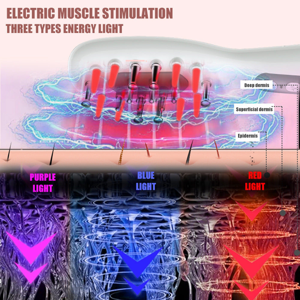 White EMS Vibration Scalp Massager Comb