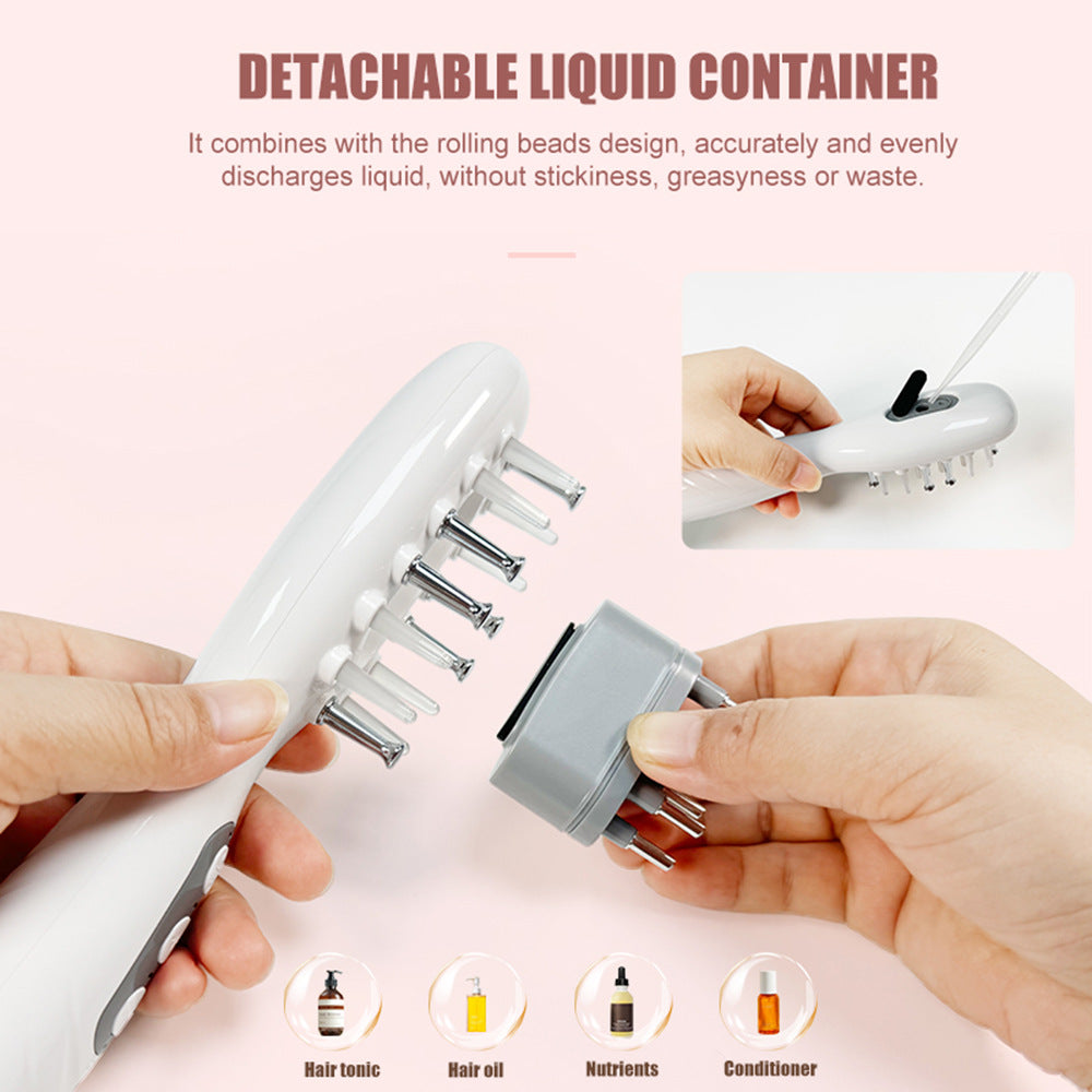 White EMS Vibration Scalp Massager Comb