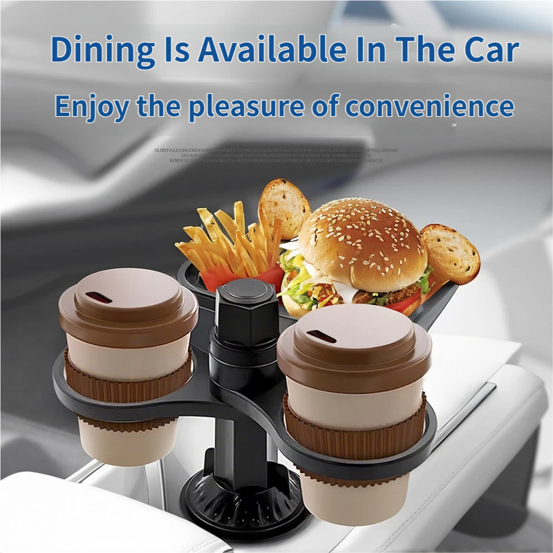 Car Cup Slot Swivel Expander and Snacks & Drinks Organizer