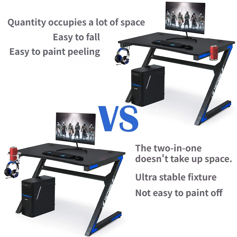 2-in-1 Under-Desk Metal Headphone Hanger &  Anti-Spill Cup Holder