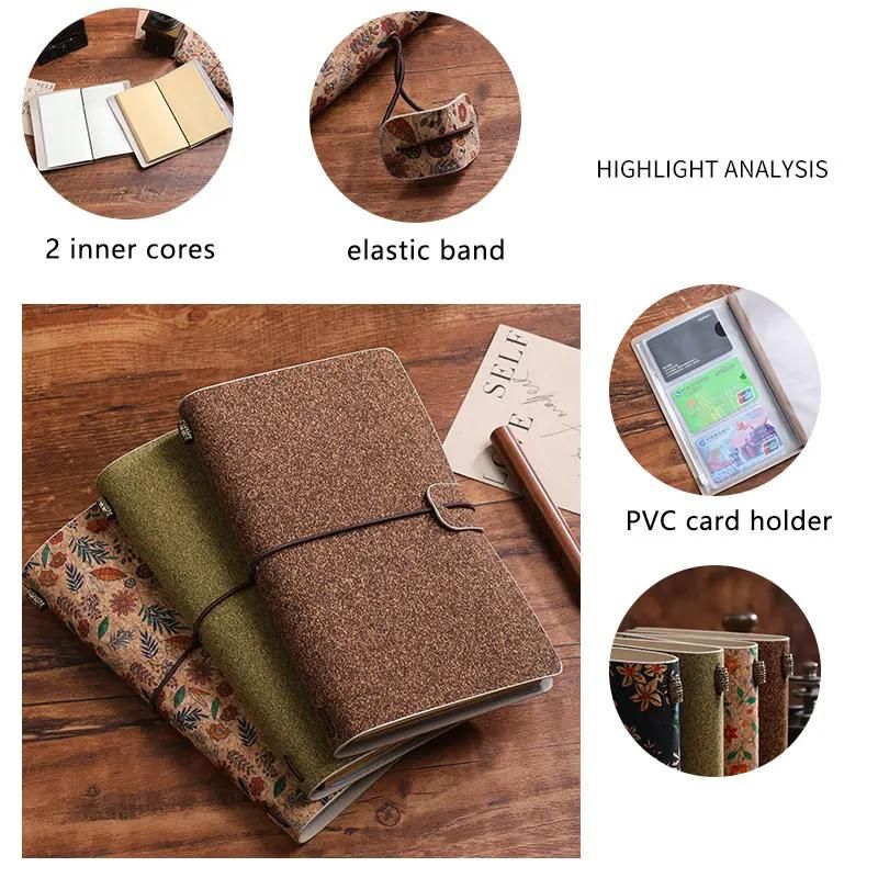 Wild Rose Retro A6 Travelers Leather Notebook