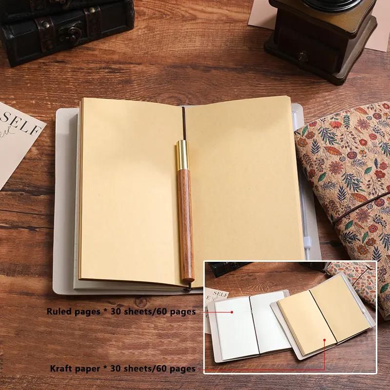 Cornflower Retro A6 Travelers Leather Notebook