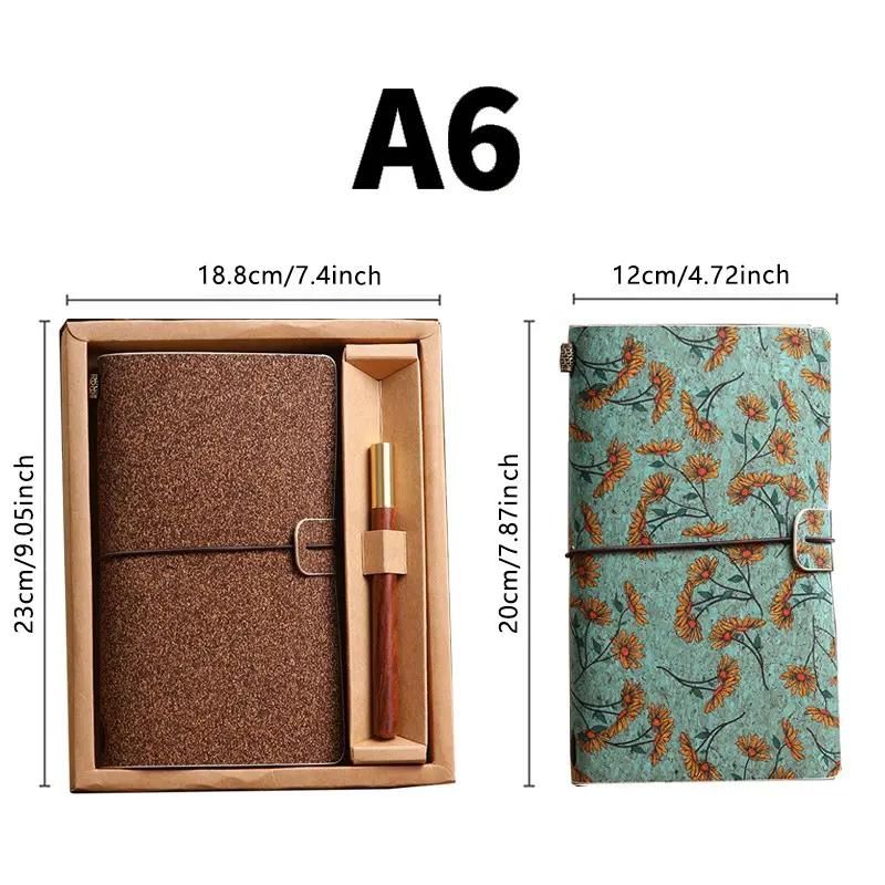 Shiny Brown Retro A6 Travelers Leather Notebook