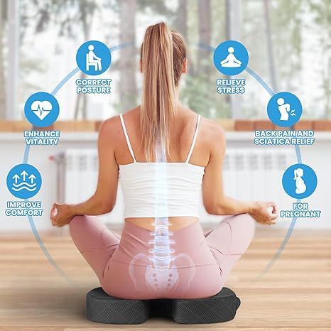 Grey Ergonomic Memory Foam U-Shaped Seat Cushion