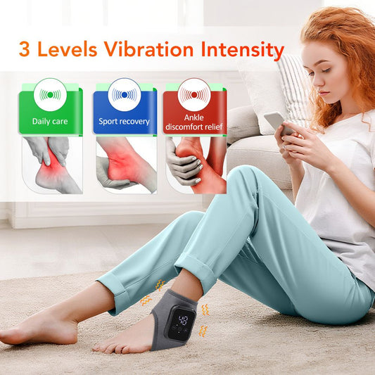 2-Pack Grey Wireless Rechargeable Heated Ankle Massager