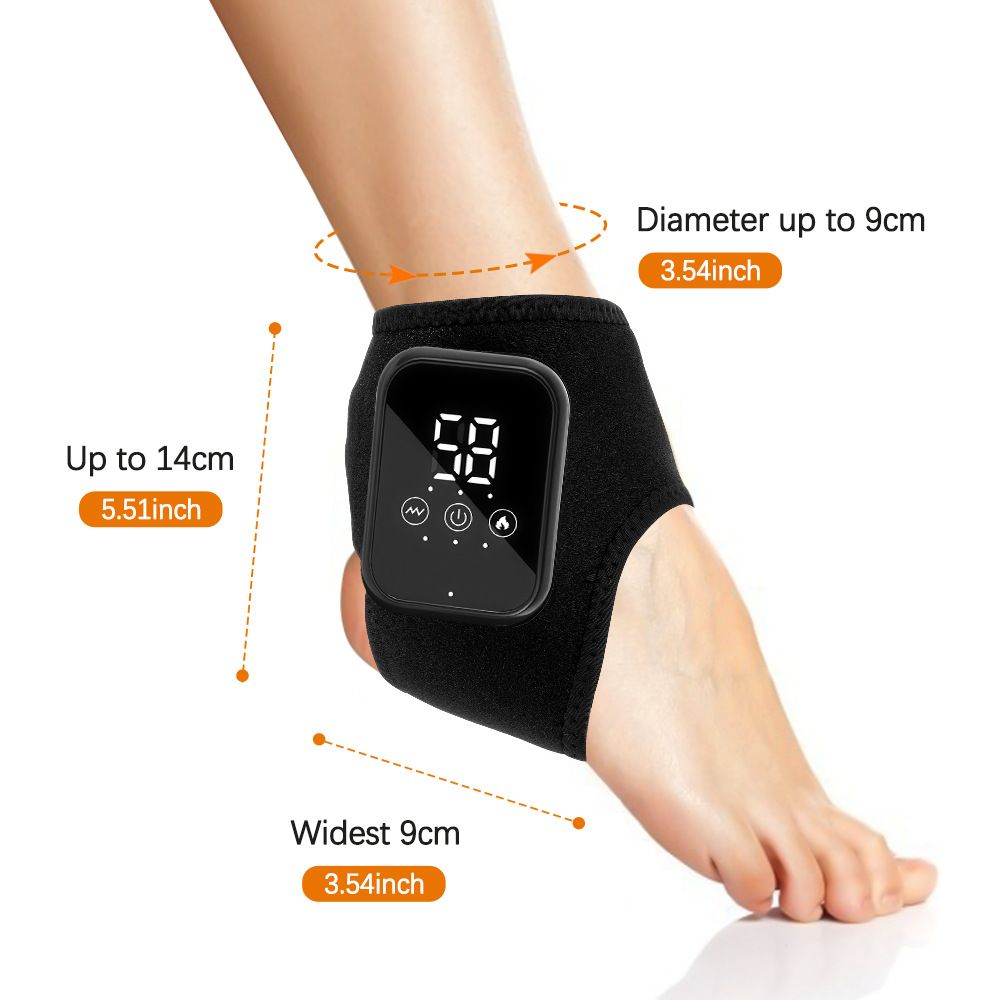 2-Pack Grey Wireless Rechargeable Heated Ankle Massager