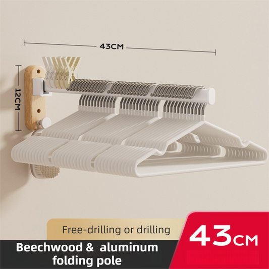 43cm Moisture Aluminum Folding Towel Rack Integrated Bottom Hook