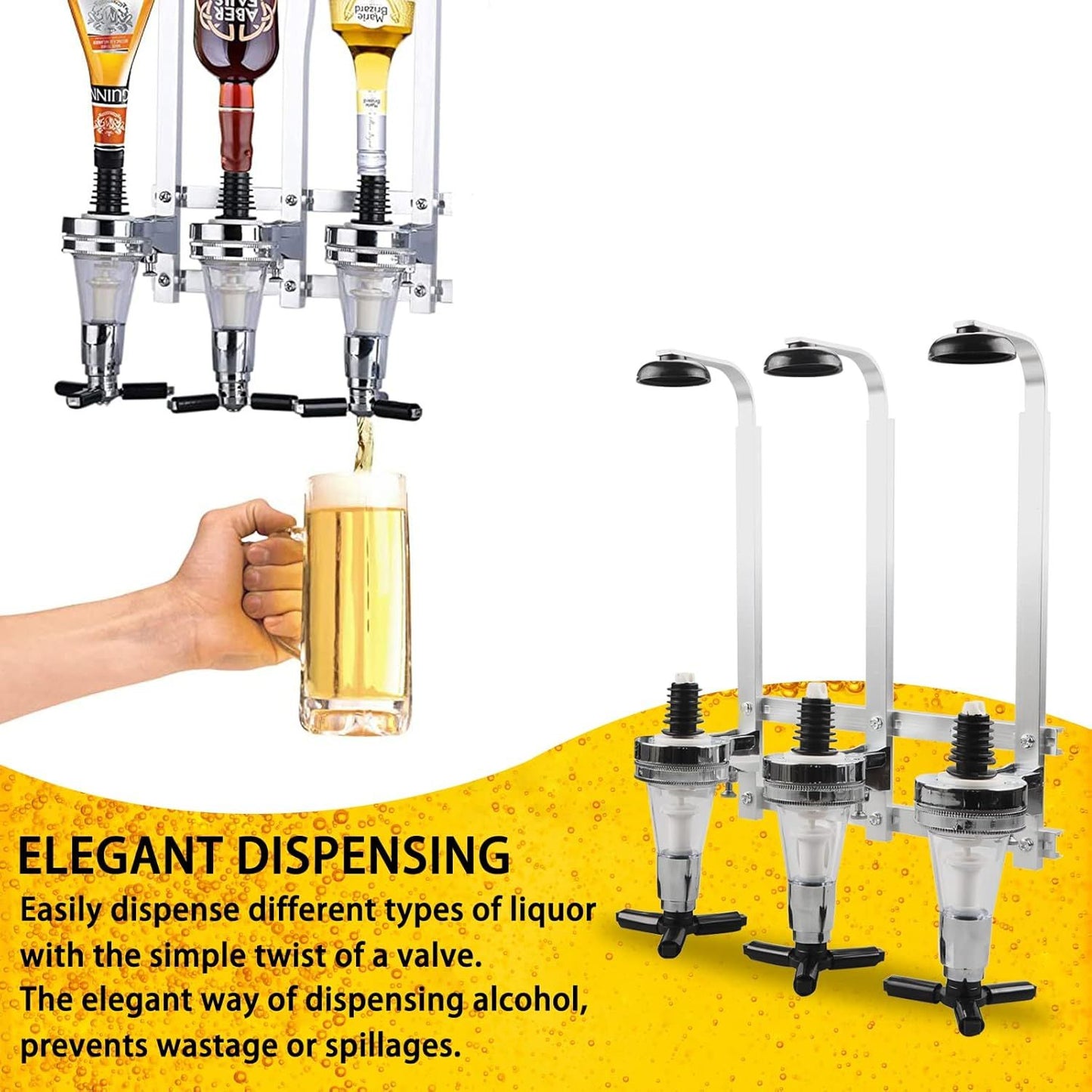 Professional Wall-Mounted Alcohol Tot Dispenser (2 Head)