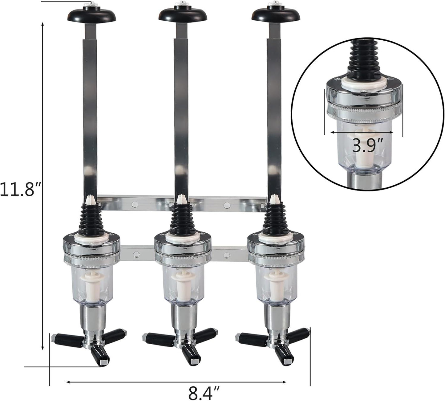 Professional Wall-Mounted Alcohol Tot Dispenser (4 Head)
