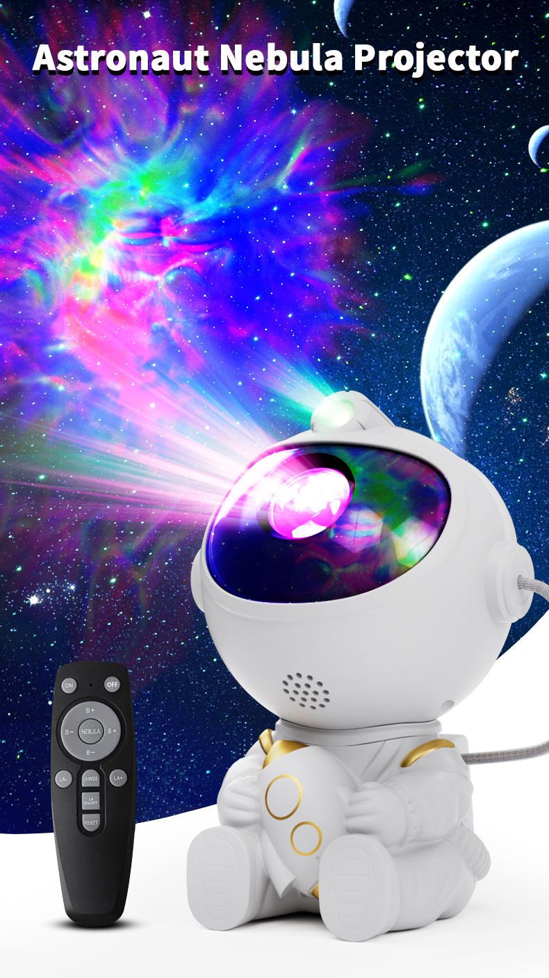 Astronaut Nebula Projector & Starry Night Ambient Light with Star Accents
