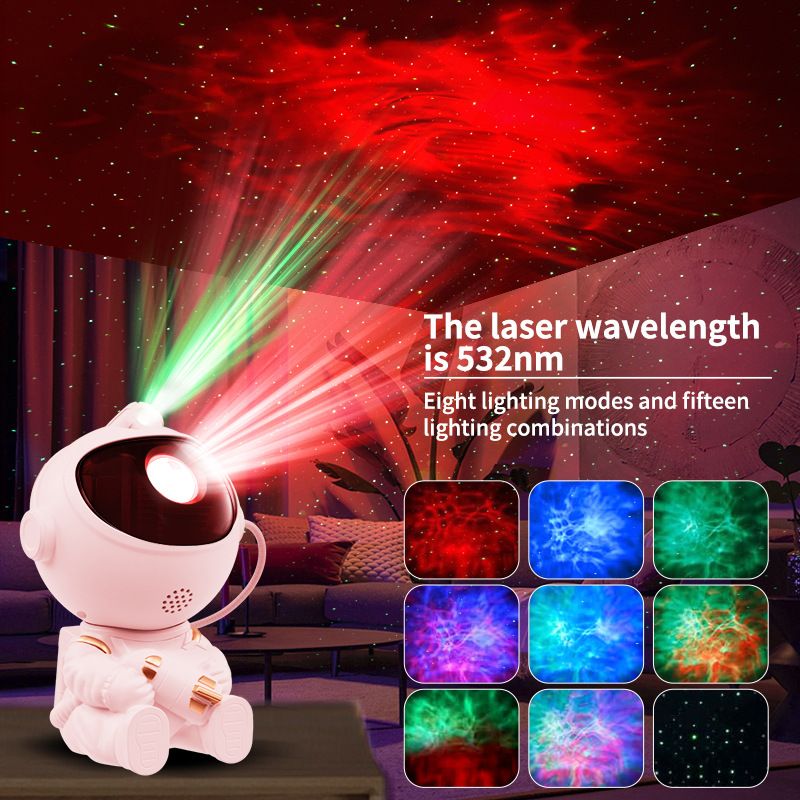 Astronaut Nebula Projector & Starry Night Ambient Light with Star Accents