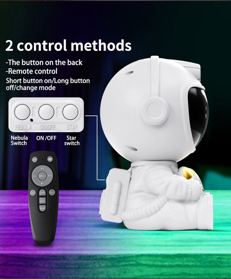 Astronaut Nebula Projector & Starry Night Ambient Light with Airplane Accents