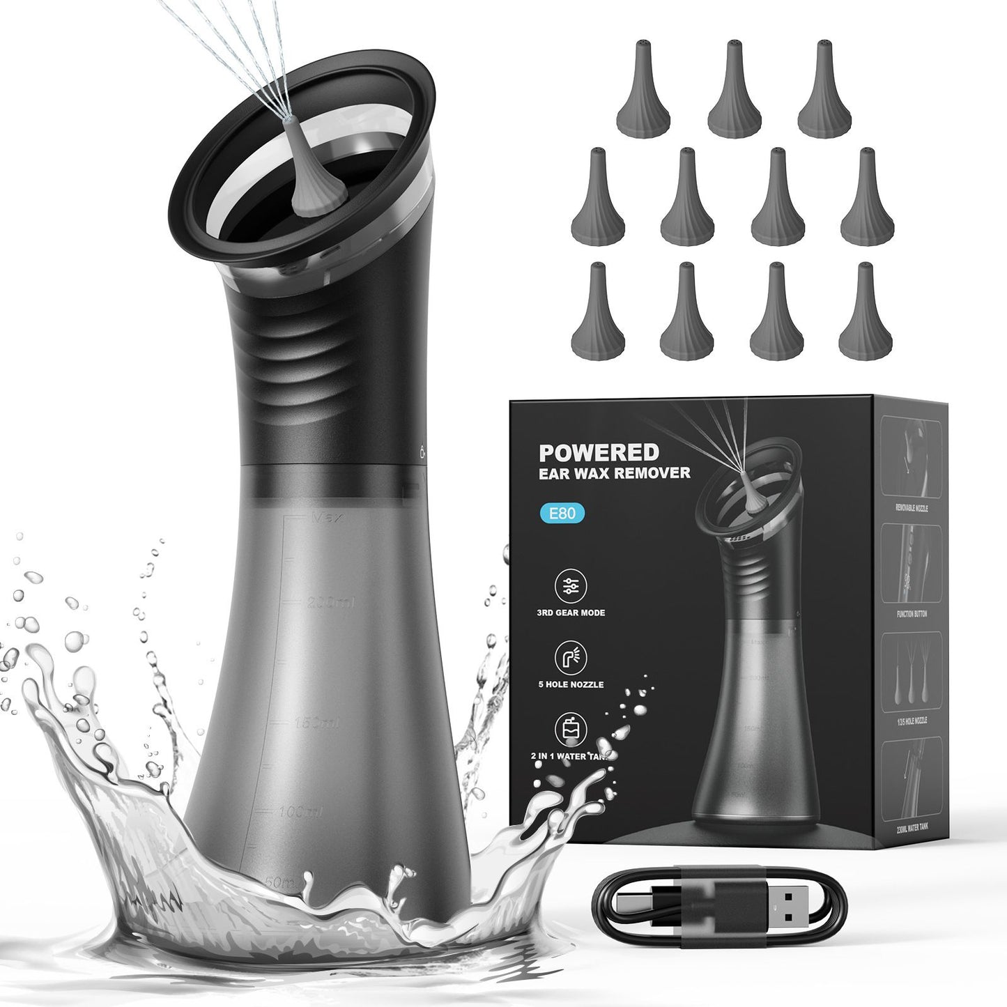 E80 Electric Ear Irrigation and Ear Wax Removal Kit