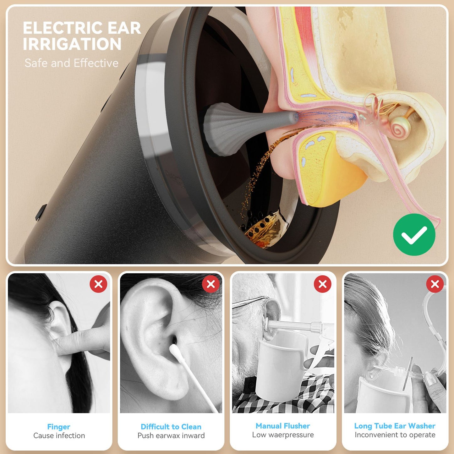 E80 Electric Ear Irrigation and Ear Wax Removal Kit