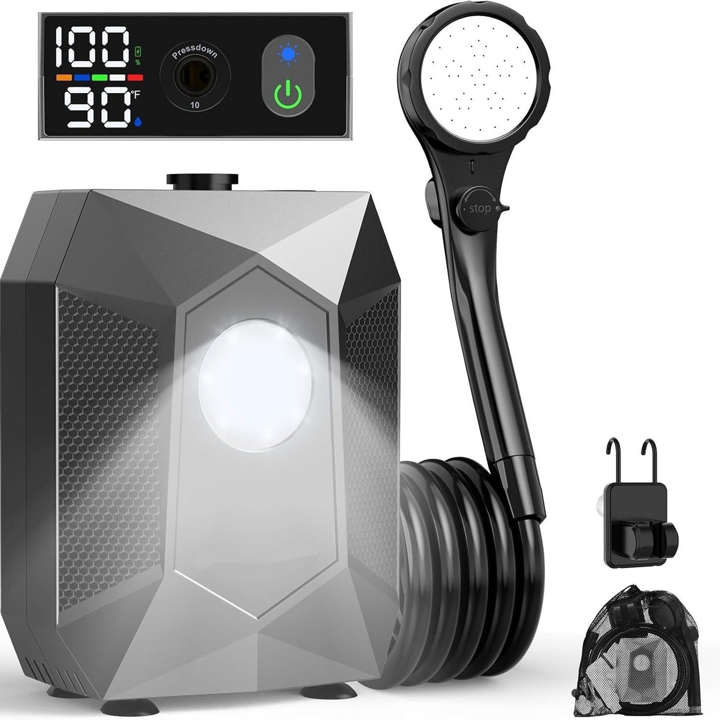 Outdoor Shower Set with Camping Light