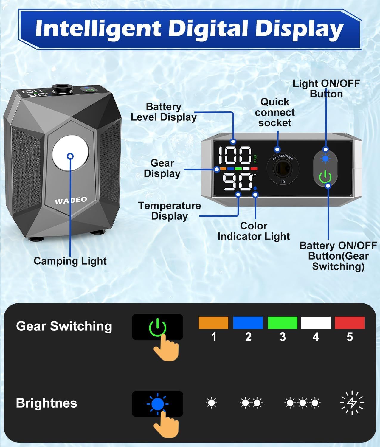 Outdoor Shower Set with Camping Light