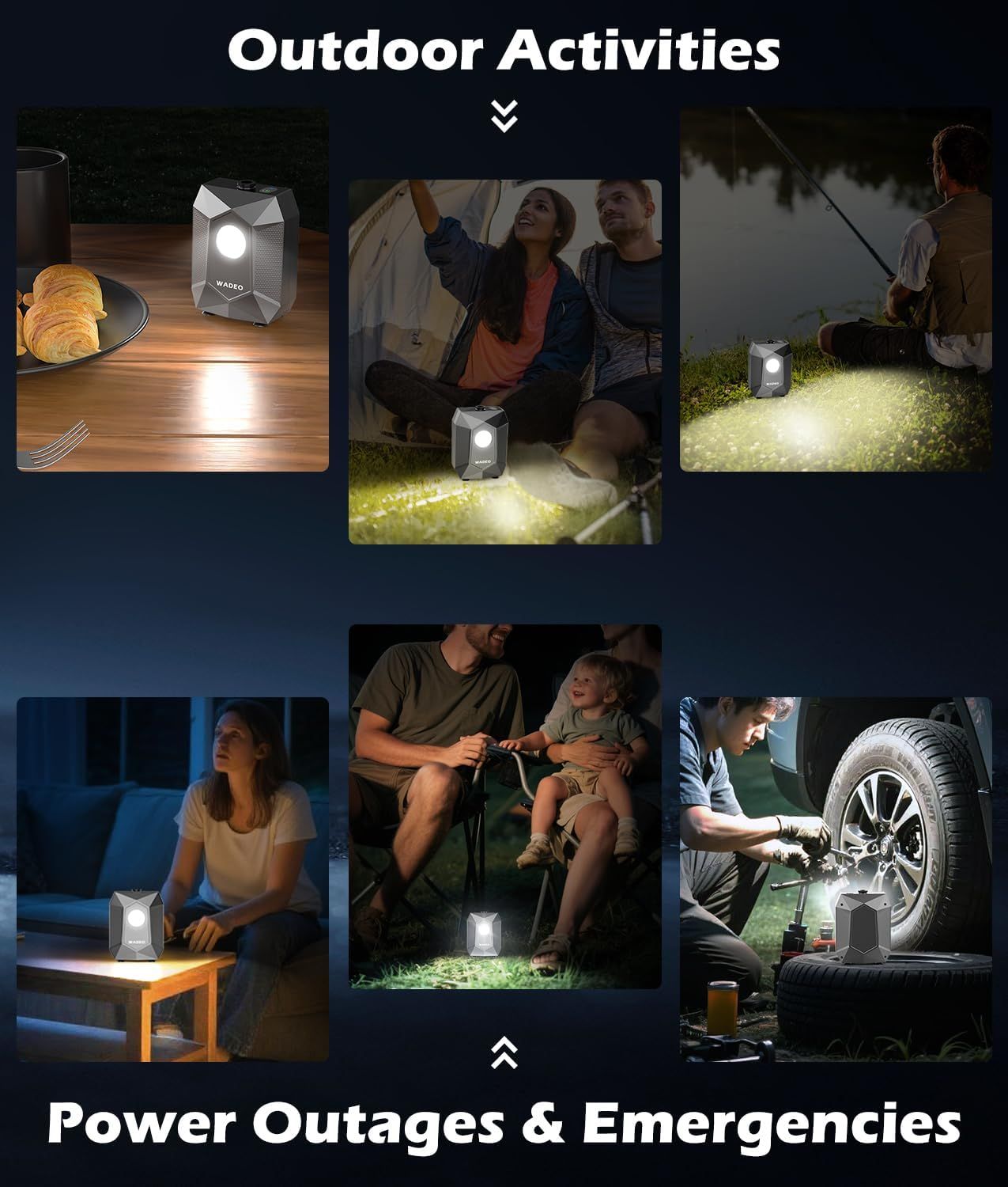 Outdoor Shower Set with Camping Light
