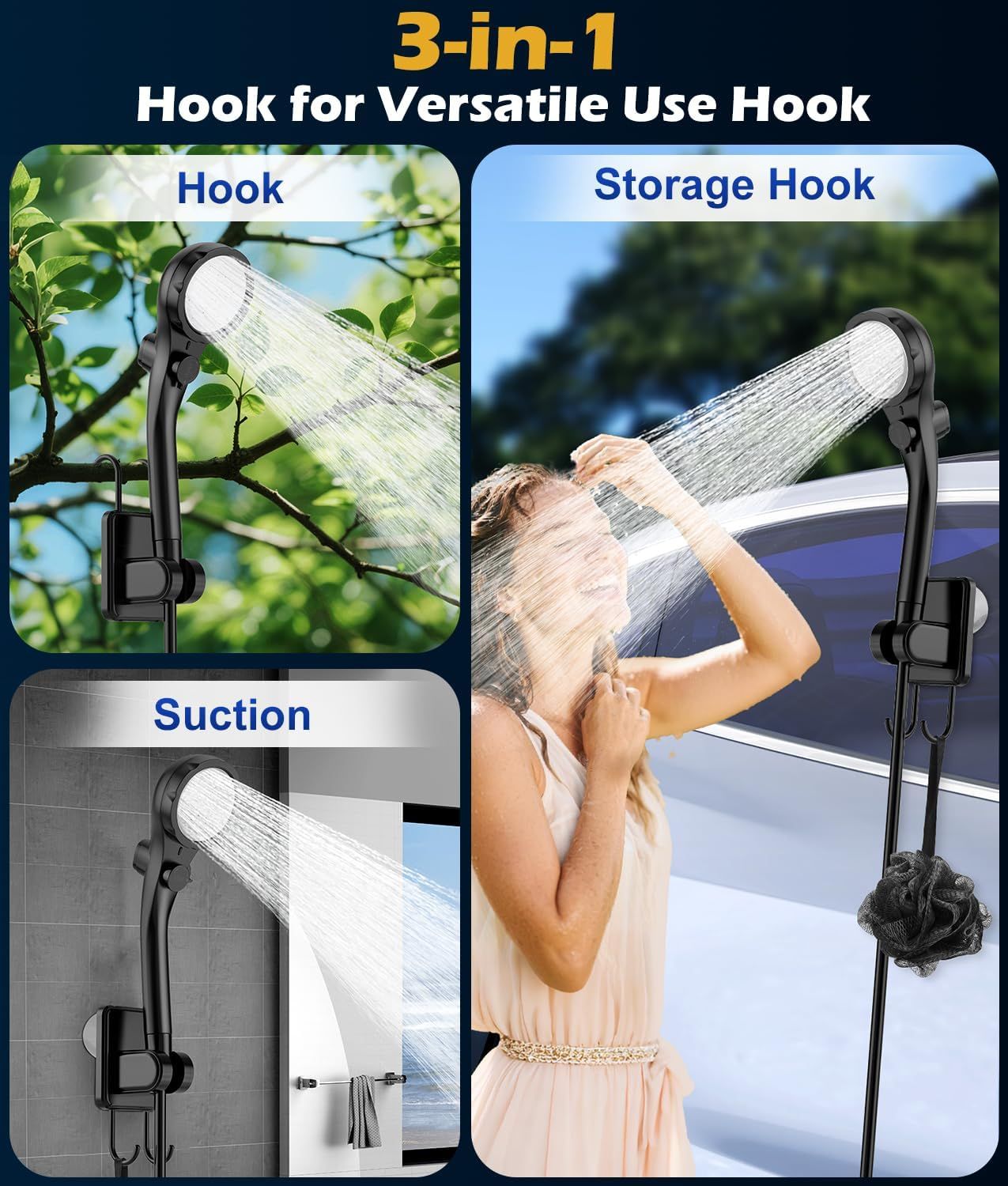 Outdoor Shower Set with Camping Light