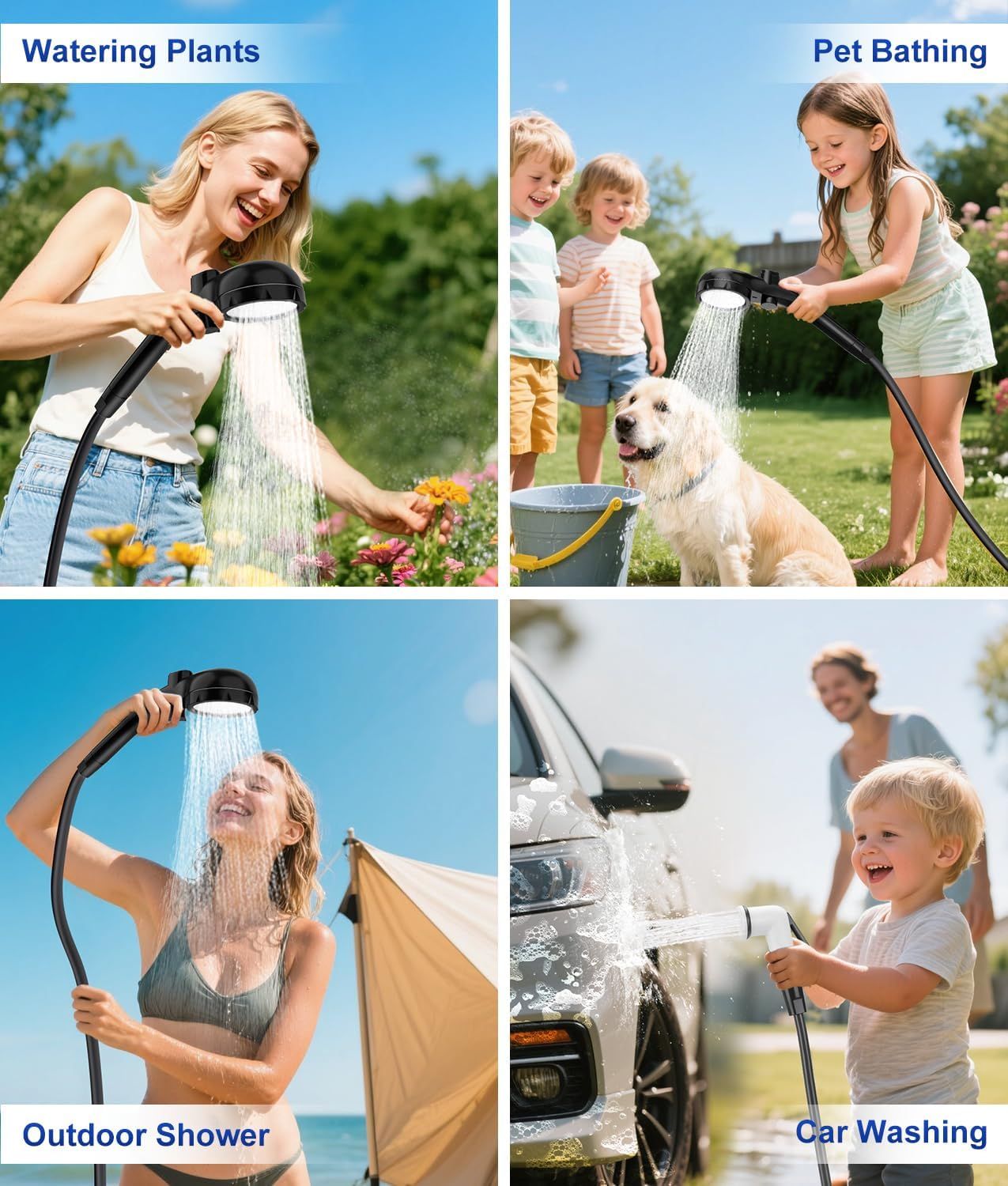 Outdoor Shower Set with Camping Light